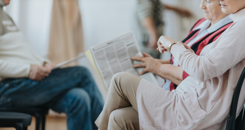 woman looking at a watch